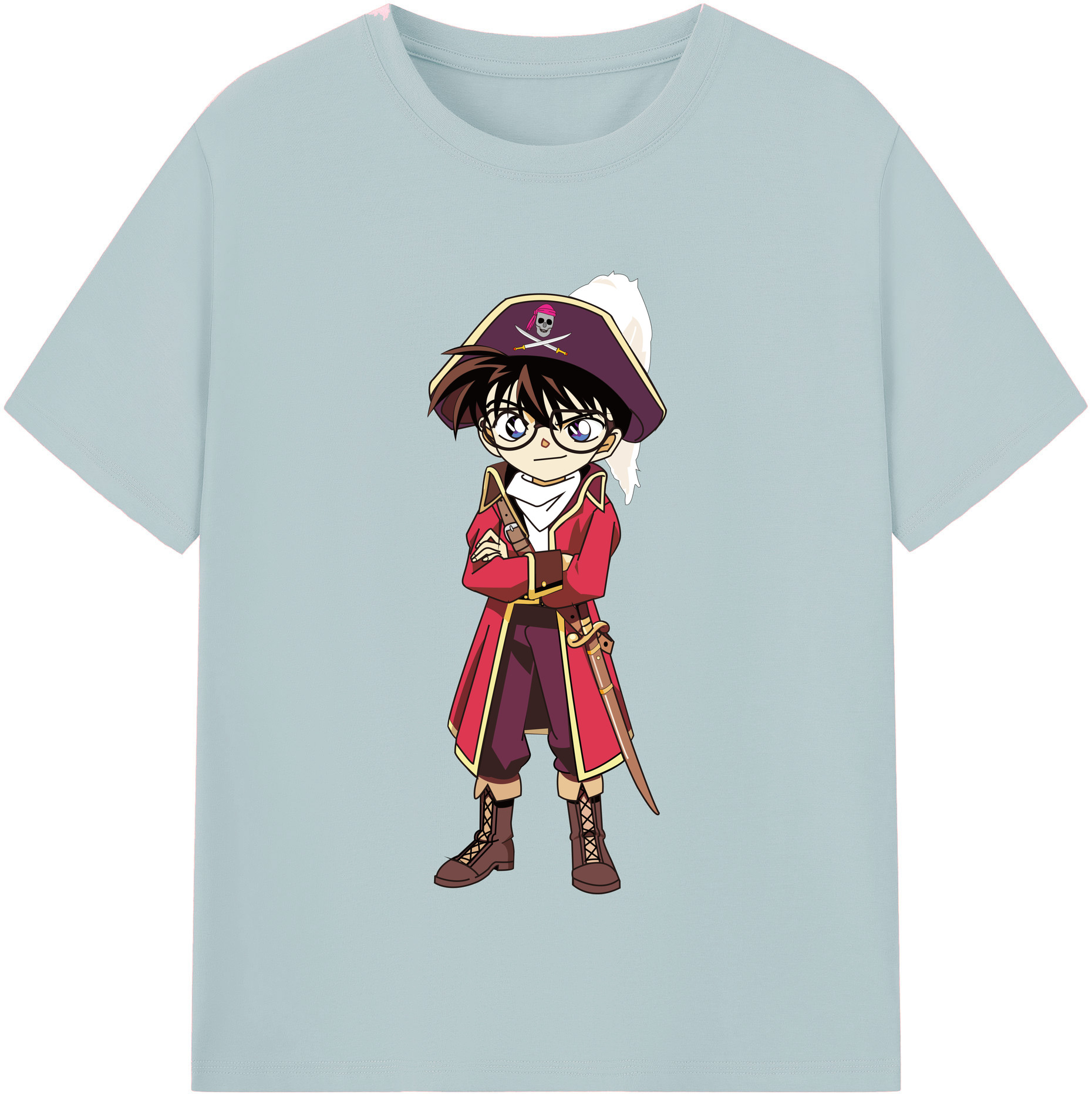 （画像用） 名探偵コナン 江戸川 コナン Detective Conan Conan Edogawa 綿100％半袖Tシャツ（フロントプリント）